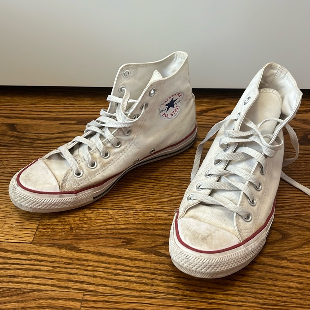 White converse high top sneakers